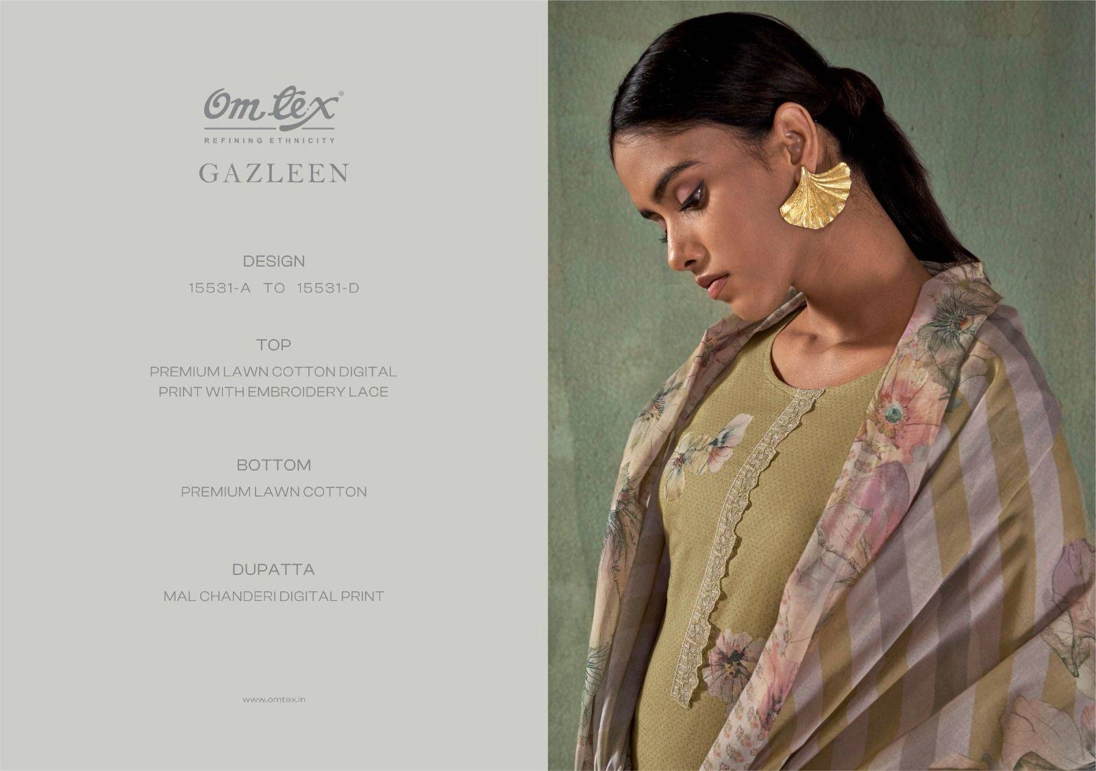 GAZLEEN By OMTEX 15531 A TO 15531 D Beautiful Festive Suits Stylish Colorful Fancy Casual Wear & Ethnic Wear PREMIUM COTTON Dresses At Wholesale Price